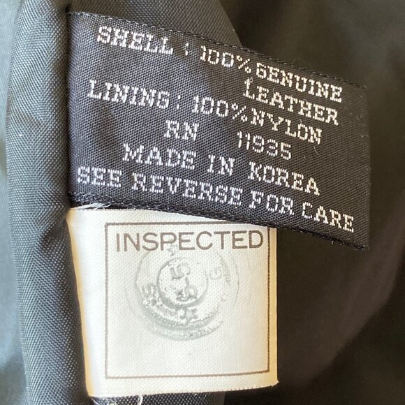 Vintage Womens Black Genuine Leather Jacket Coat Size Medium M 90s Made in Korea - Picture 13 of 16